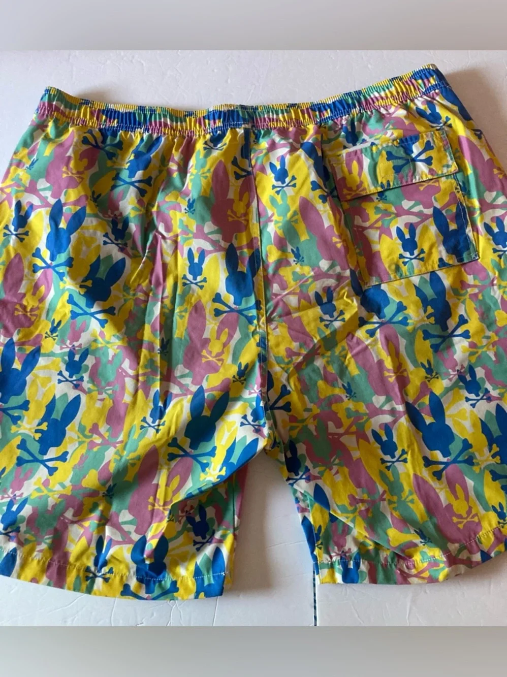 Psycho Bunny SZ XXL Yellow Multi-Color Swim Shorts